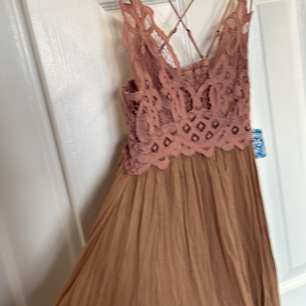 FREE PEOPLE ADELL TWO-TONED SLIP DRESS ROSE SIZE XS - Picture 12 of 12